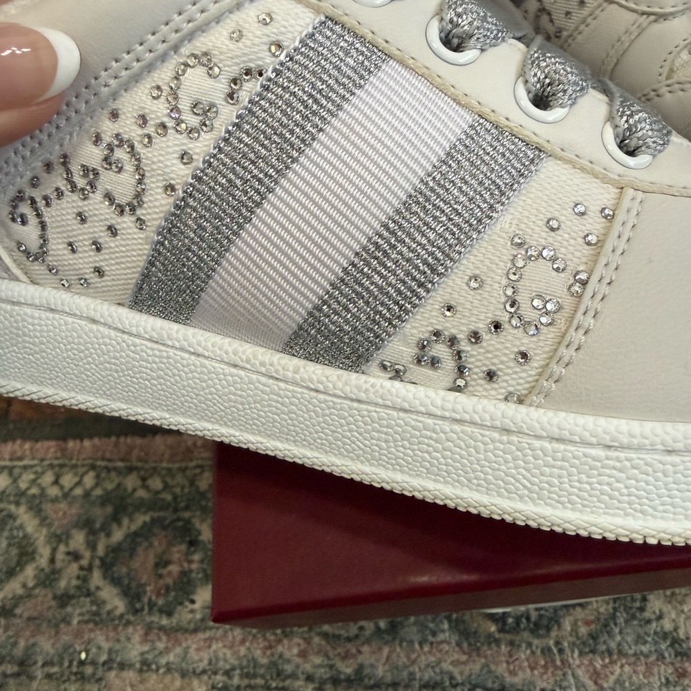 Gucci GG Crystal Web Screener Sneakers - Picture 2 of 10
